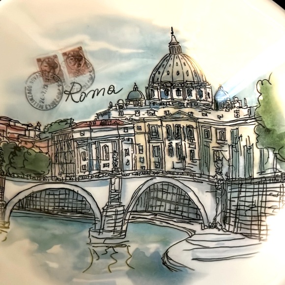 Vintage Rome Souvenir Postcard Salad Pasta Bowl Brand Effetti Used - Picture 4 of 4